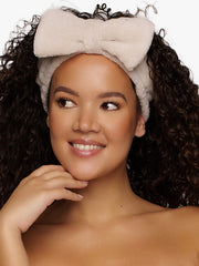 Stirnband Schleife Creme